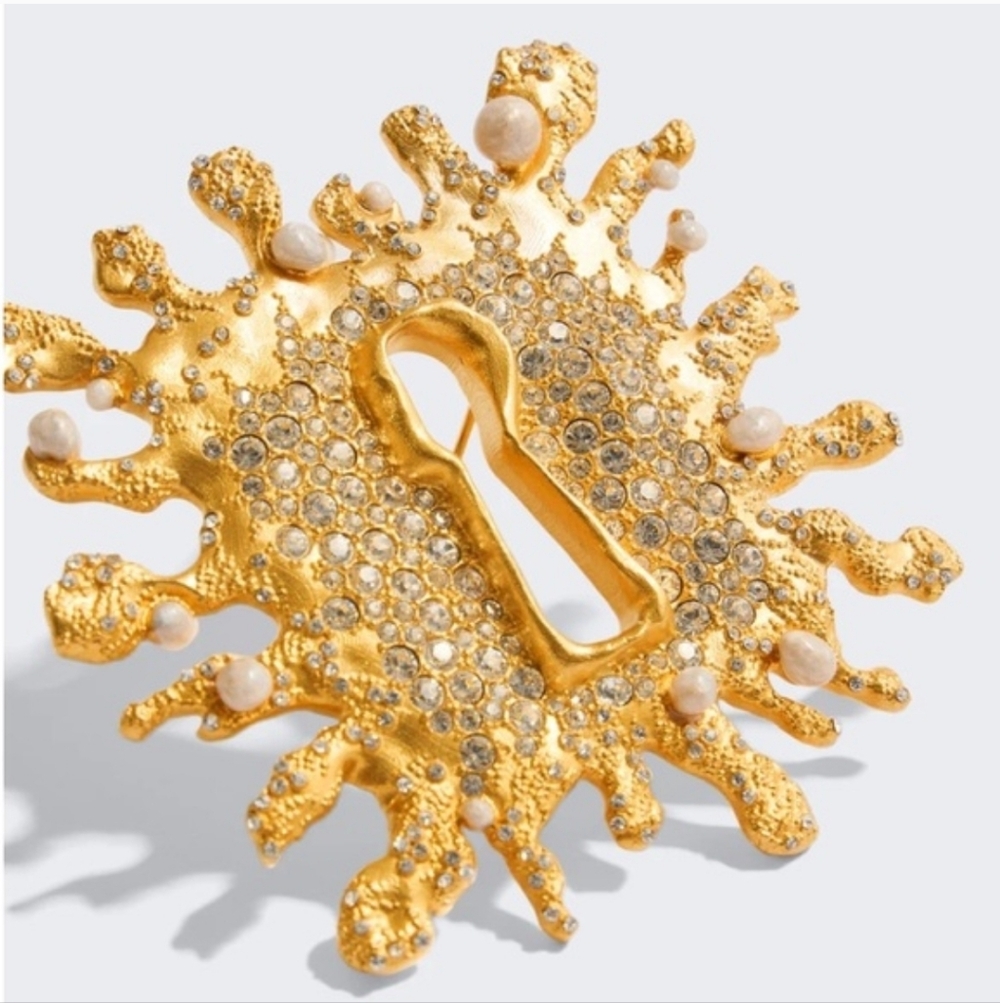 Schiaparelli Keyhole Crystals Enamel Brooch